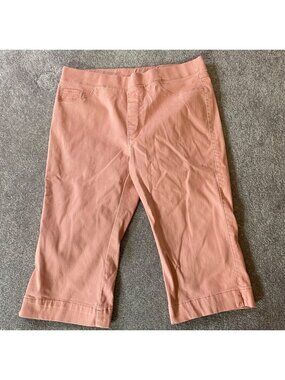 SoundStyle Coral Pink Cropped Pants Stretch Cotton Blend Large